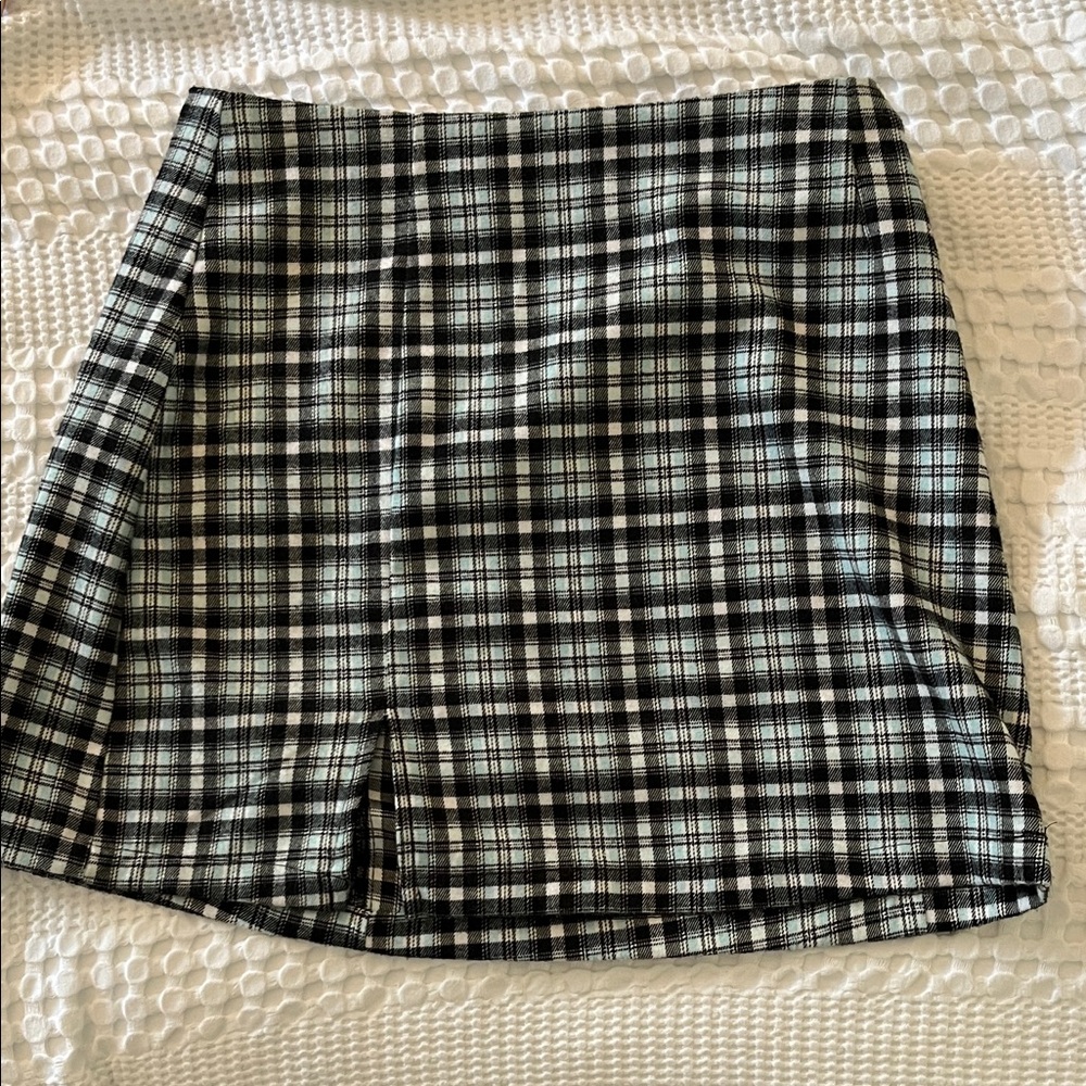 Art Class Black and White Plaid Mini Skirt Youth XL